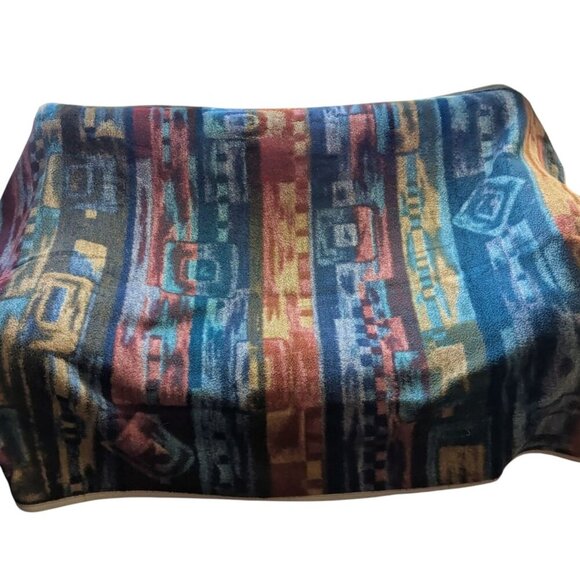 Biederlack Southwestern Style Blanket Reversible Fleece Native Inspired Abstract - Picture 6 of 9